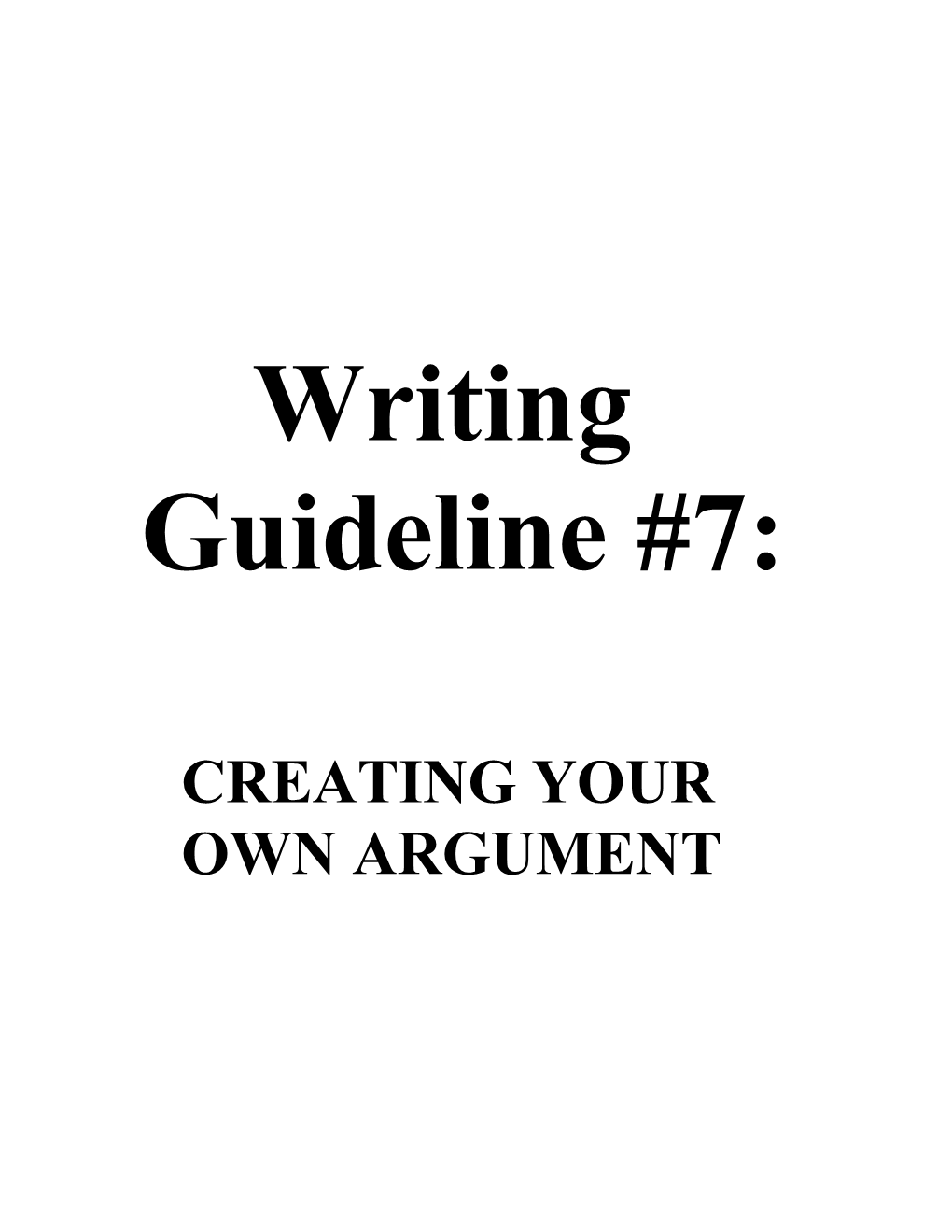 Writing Guideline #7