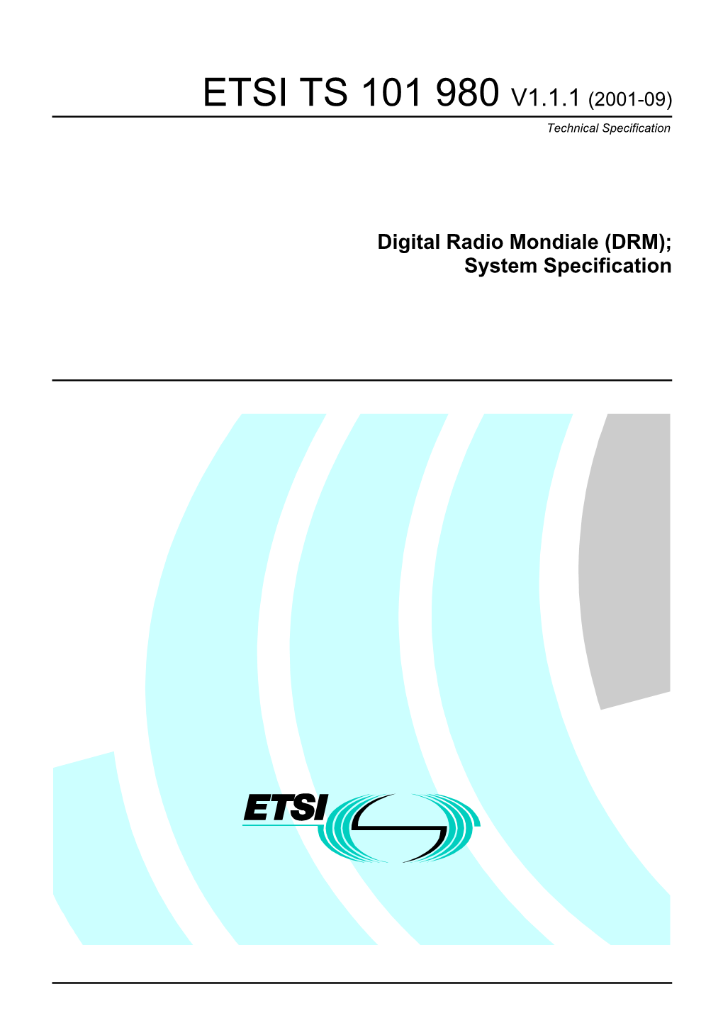 TS 101 980 V1.1.1 (2001-09) Technical Specification