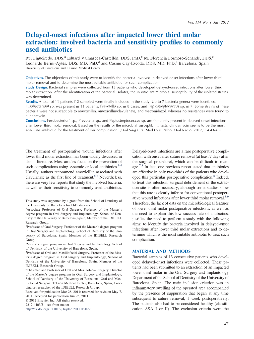 Delayed-Onset Infections After Impacted Lower Third Molar Extraction