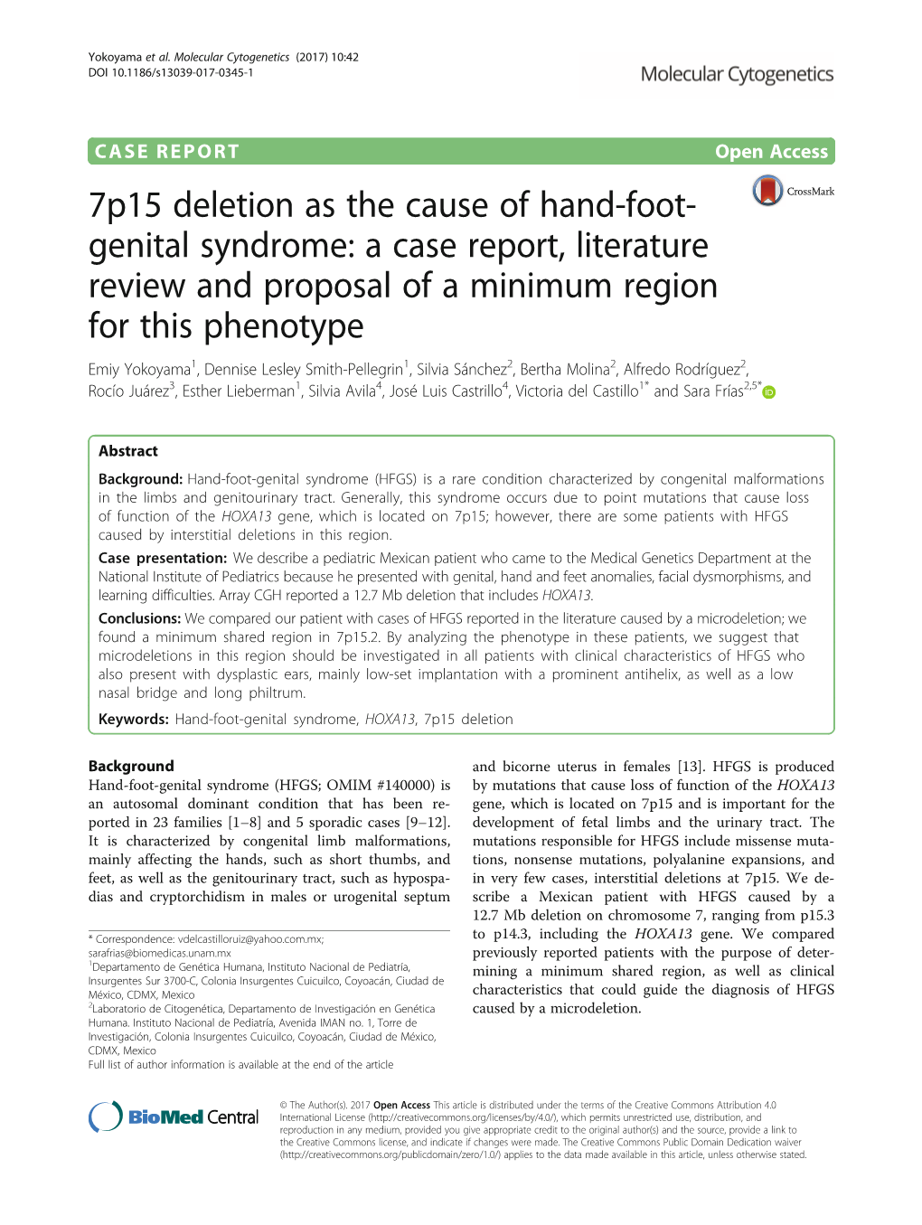 7P15 Deletion As the Cause of Hand-Foot