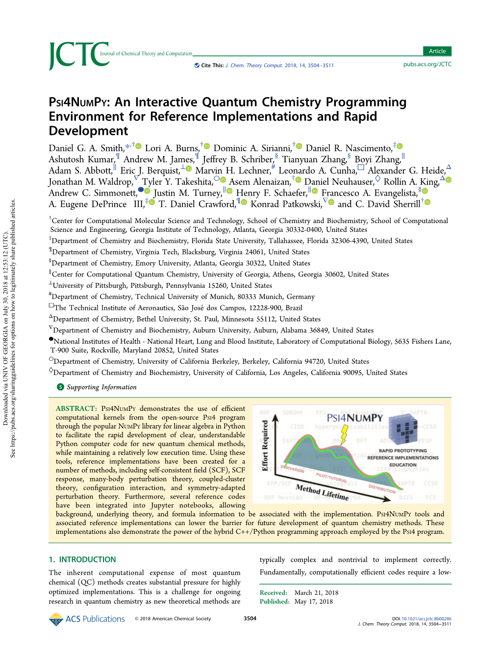 PSI4NUMPY: an Interactive Quantum Chemistry Programming Environment for Reference Implementations and Rapid Development † † † ‡ Daniel G