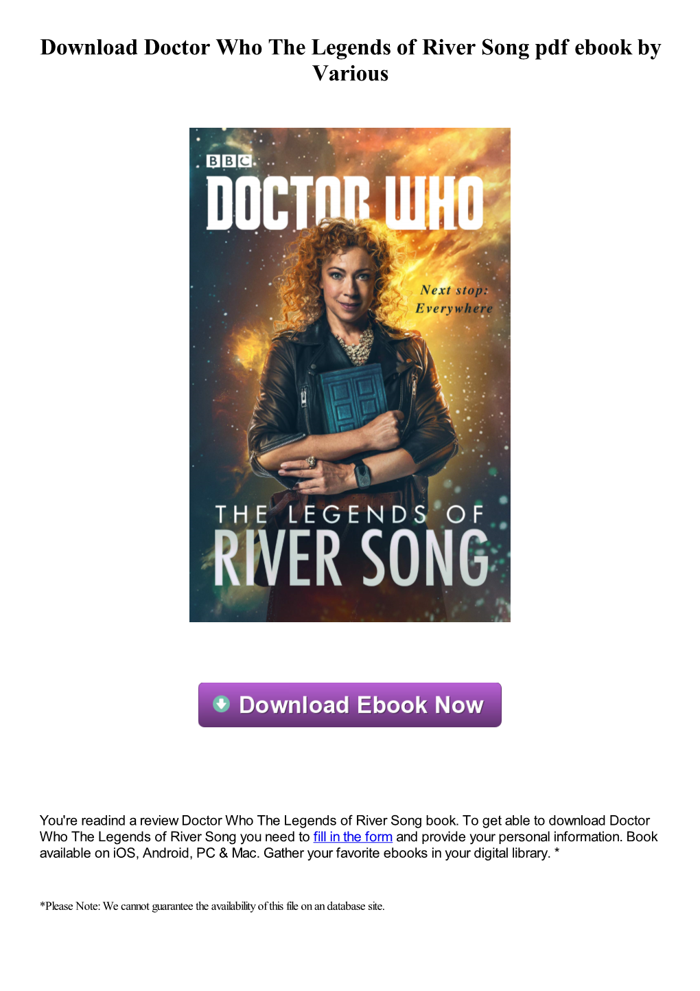 Download Doctor Who the Legends of River Song Pdf Ebook by Various