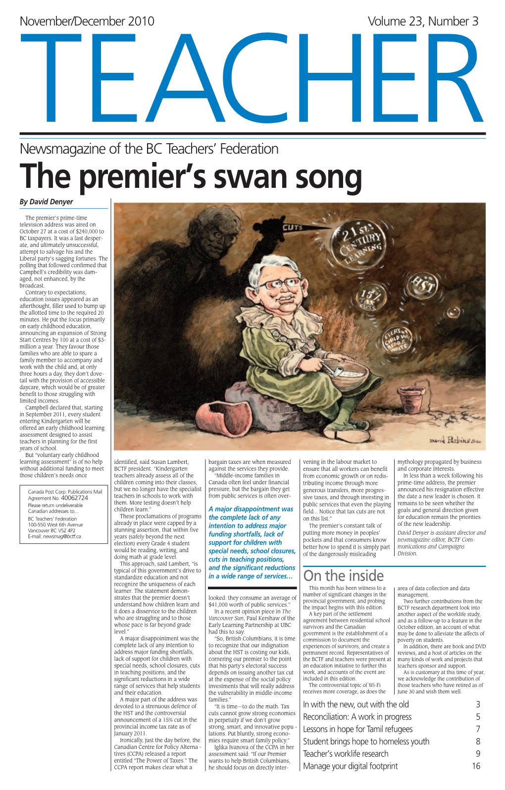 The Premier's Swan Song