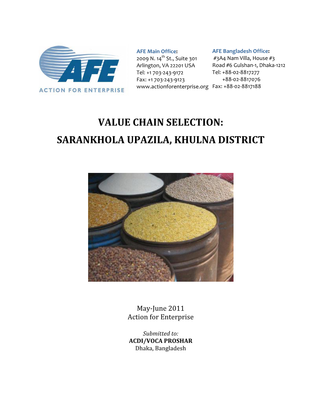 Value Chain Selection: Sarankhola Upazila, Khulna District