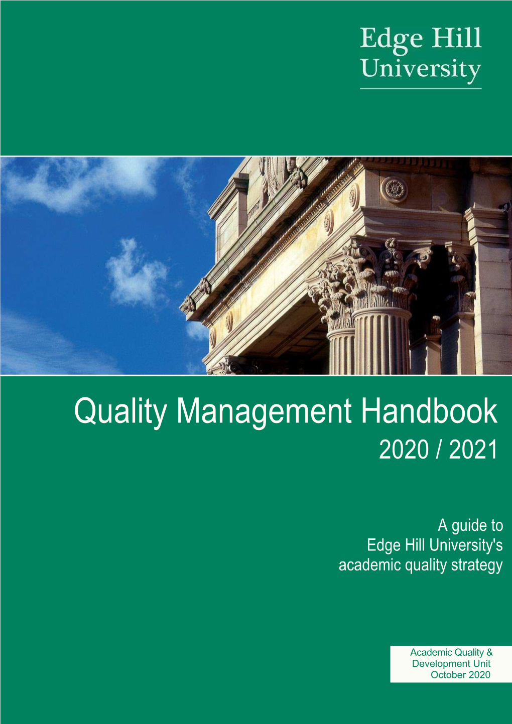 Quality Management Handbook 2020 / 2021