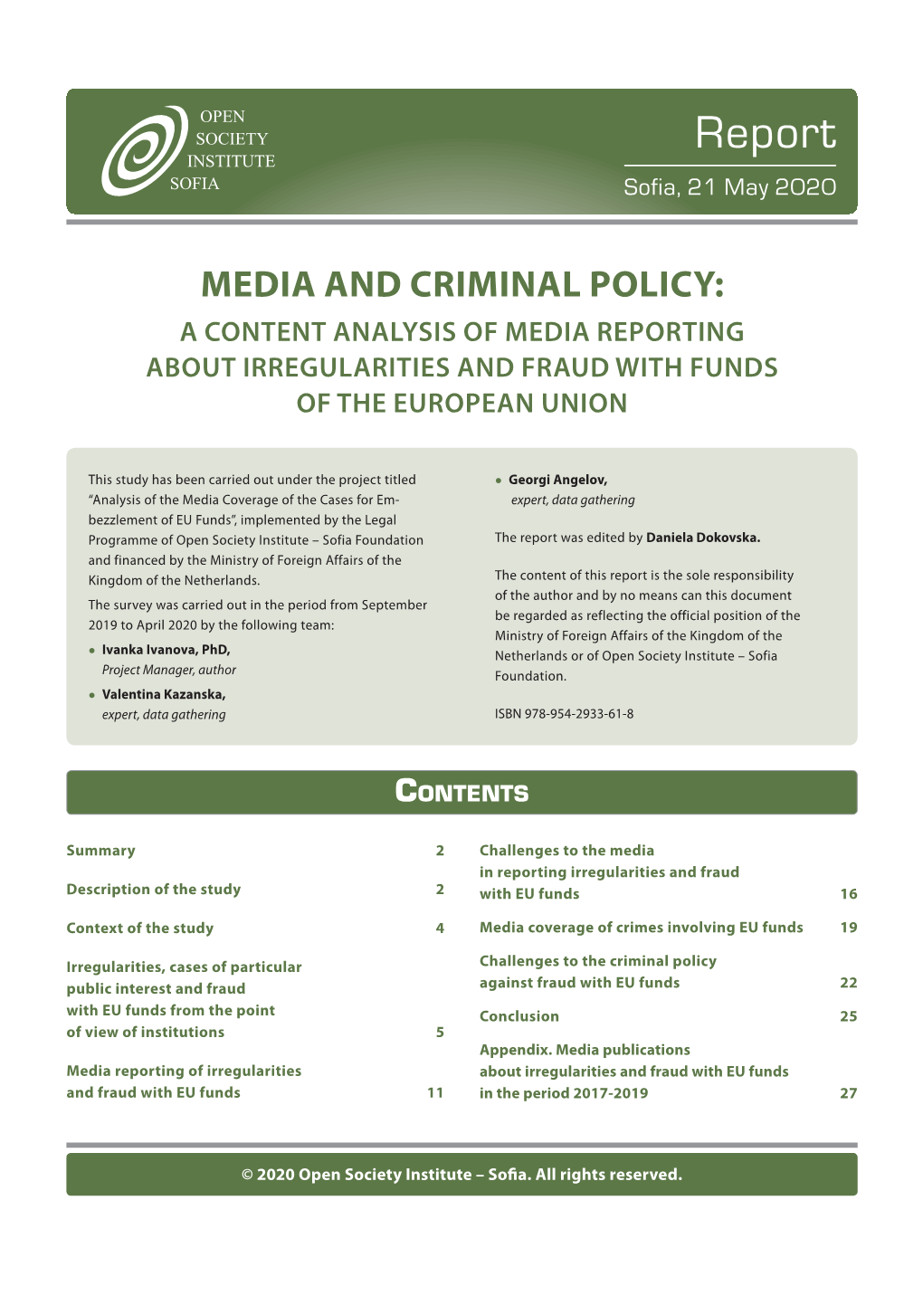 A Content Analysis of Media Reporting About Irregularities and Fraud with Funds of the European Union