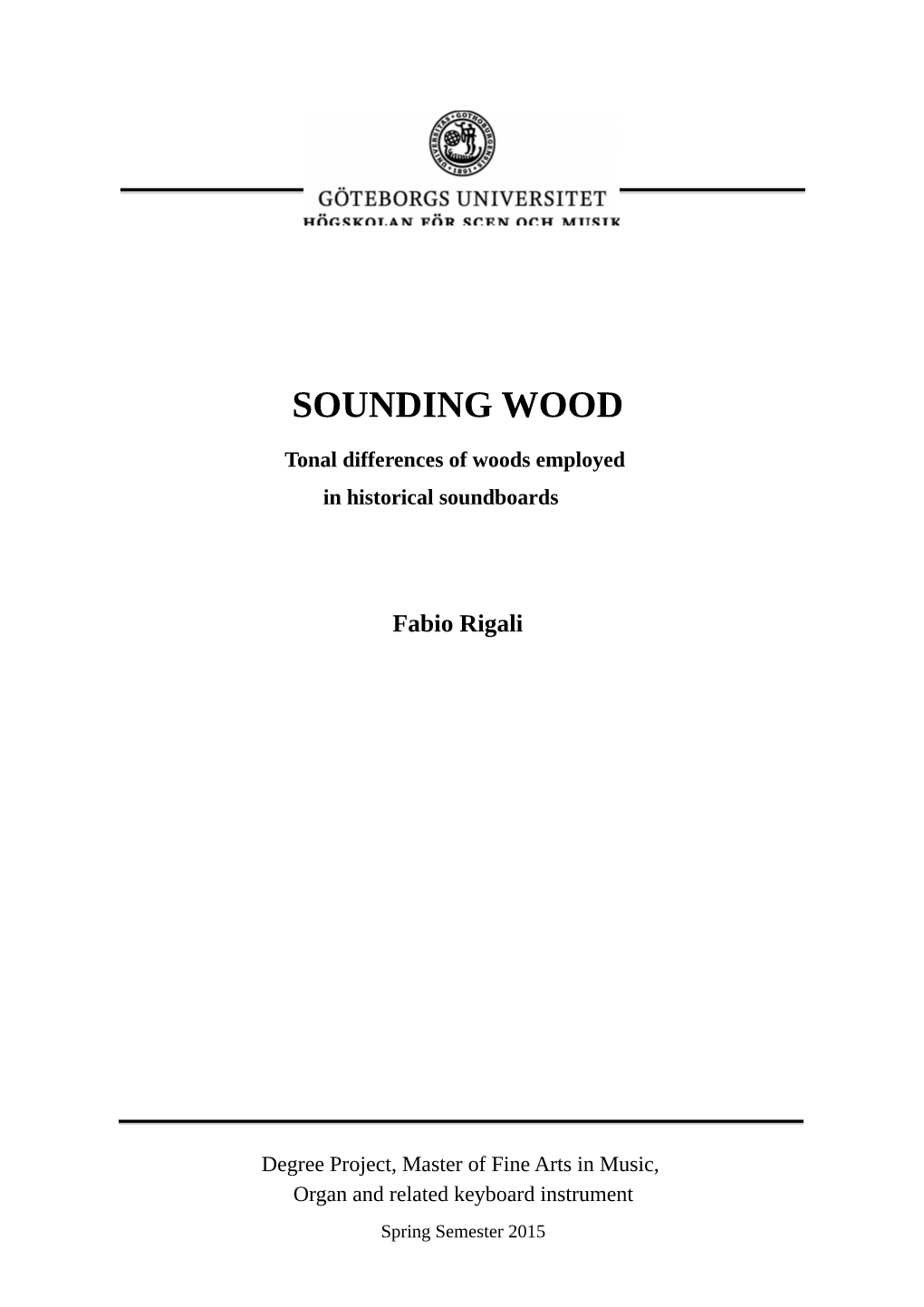 Sounding Wood