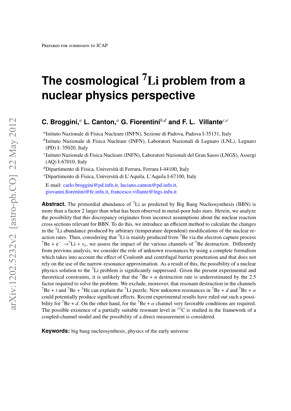 The Cosmological Li Problem from a Nuclear Physics Perspective