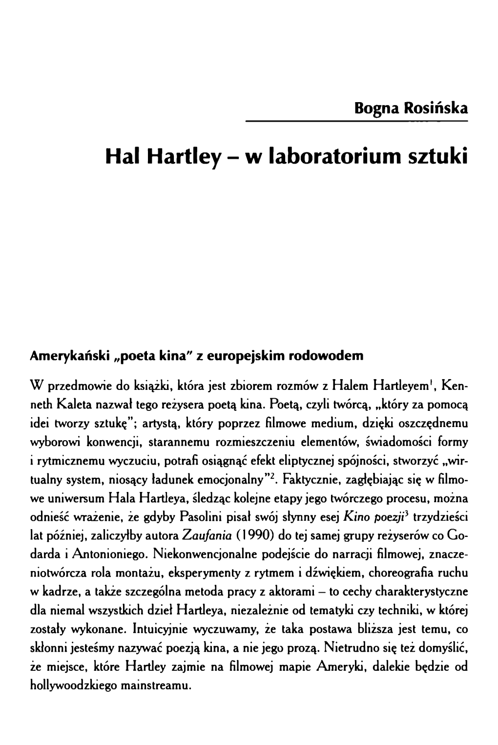 Hal Hartley - W Laboratorium Sztuki