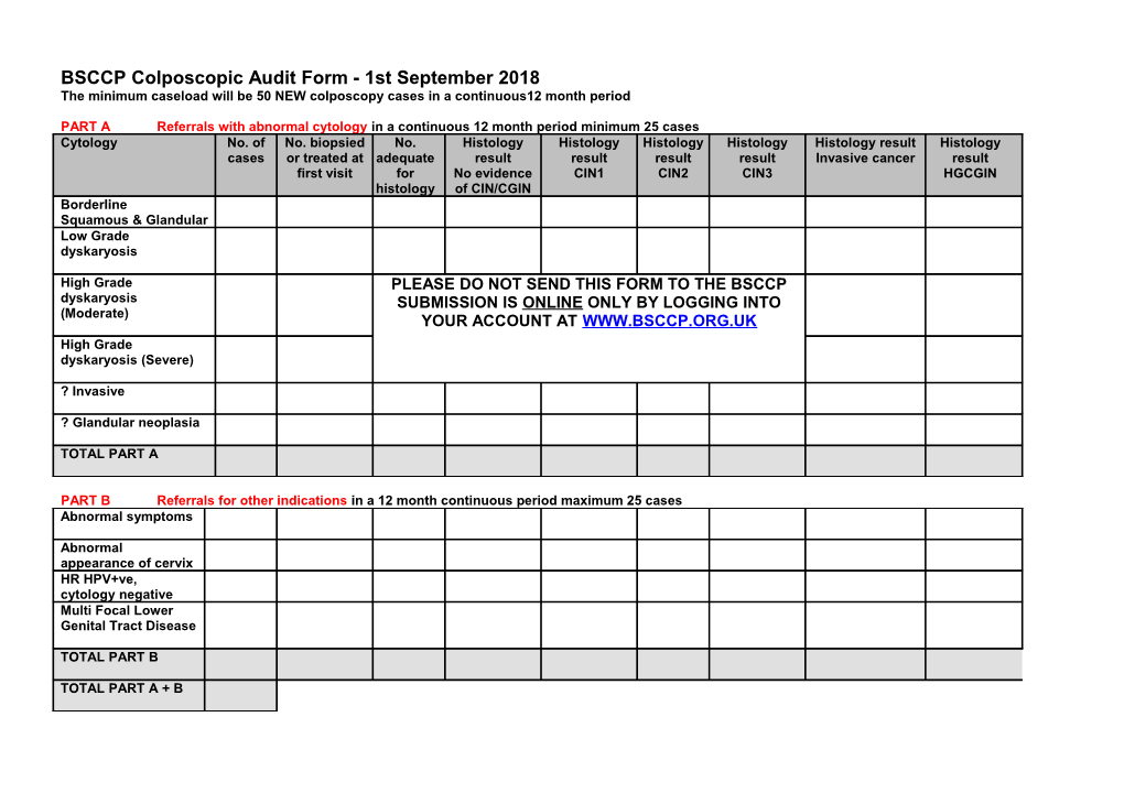 BSCCP Colposcopic Audit Form 2012 s1