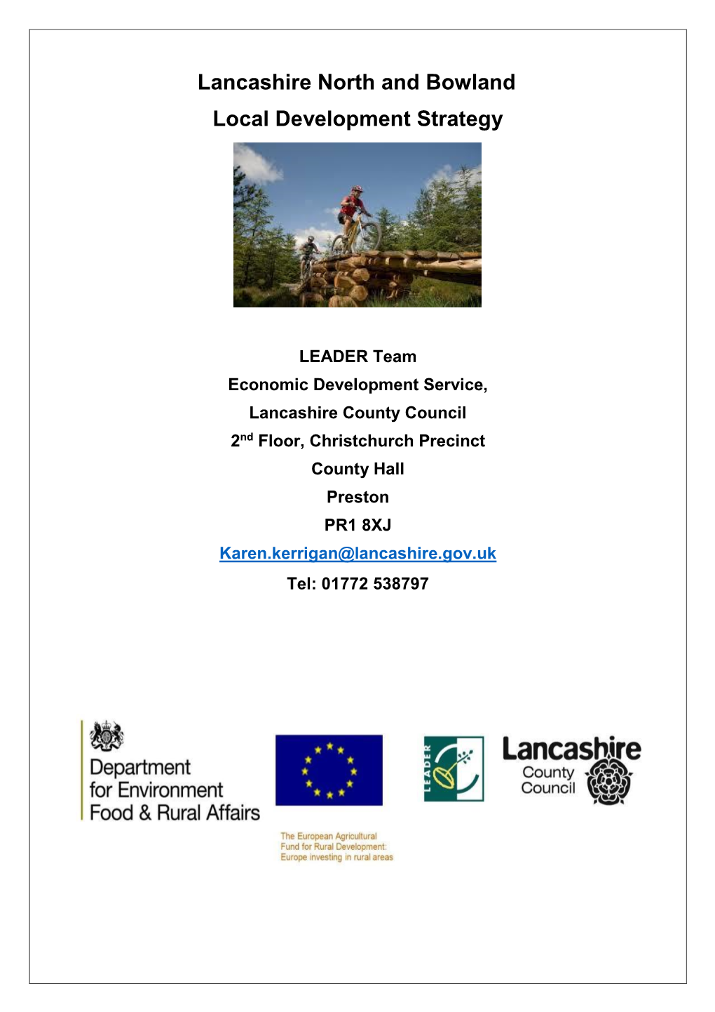 Lancashire North and Bowland Local Development Strategy 5Th September 2014