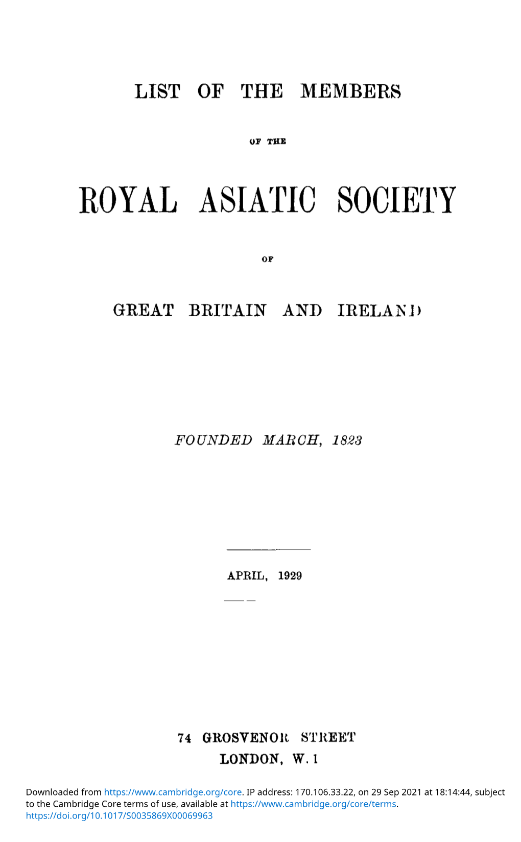 Royal Asiatic Society