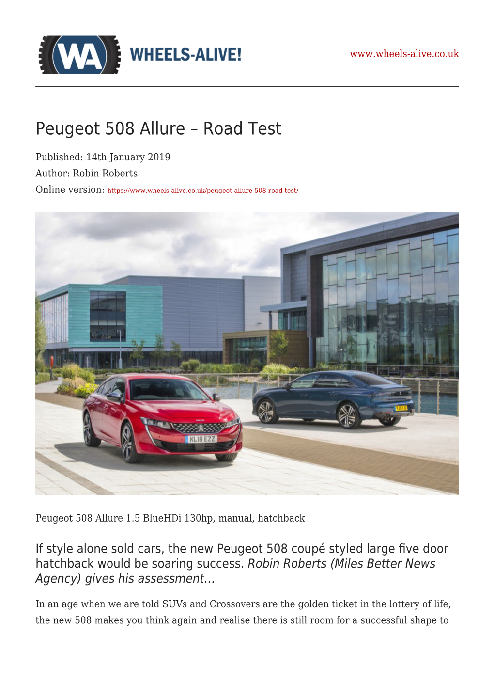 Peugeot 508 Allure – Road Test