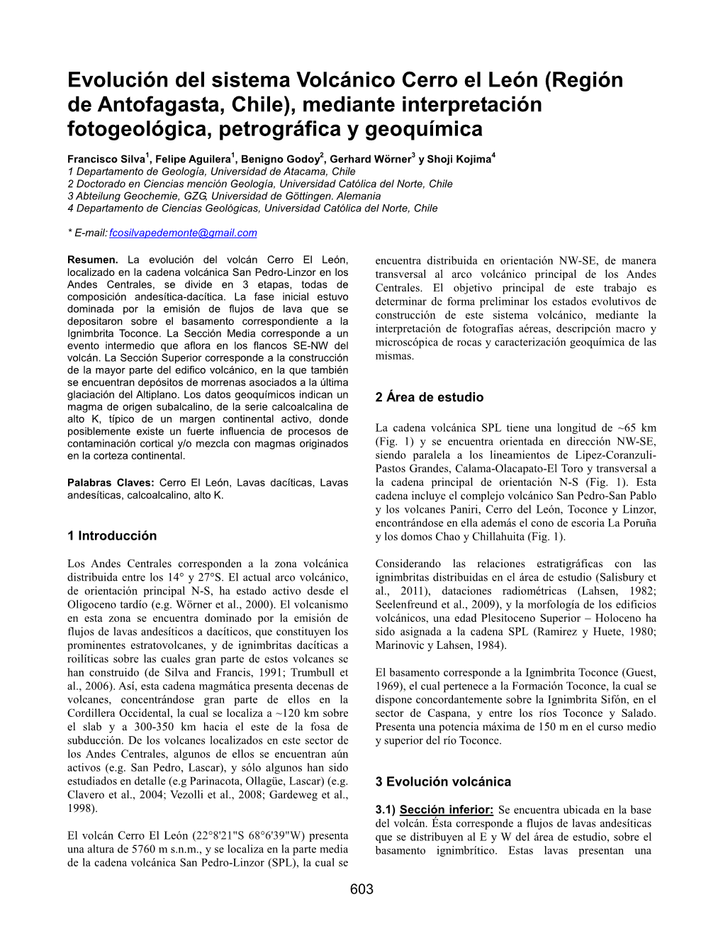 Evolución Del Sistema Volcánico Cerro El León (Región De Antofagasta, Chile), Mediante Interpretación Fotogeológica, Petrográfica Y Geoquímica