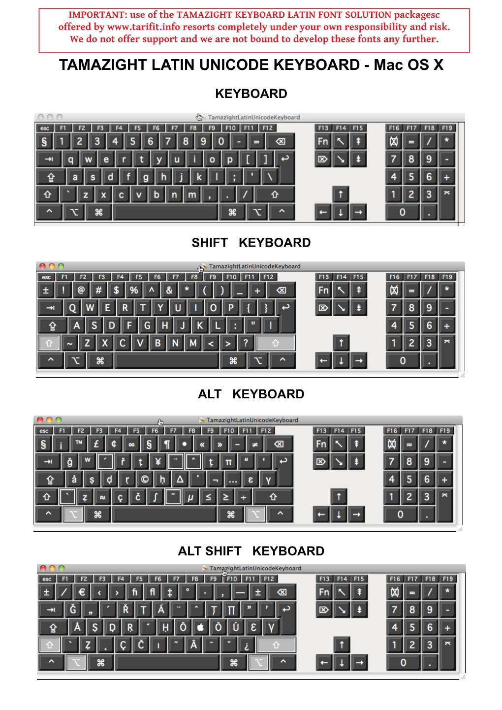 TAMAZIGHT LATIN UNICODE KEYBOARD - Mac OS X