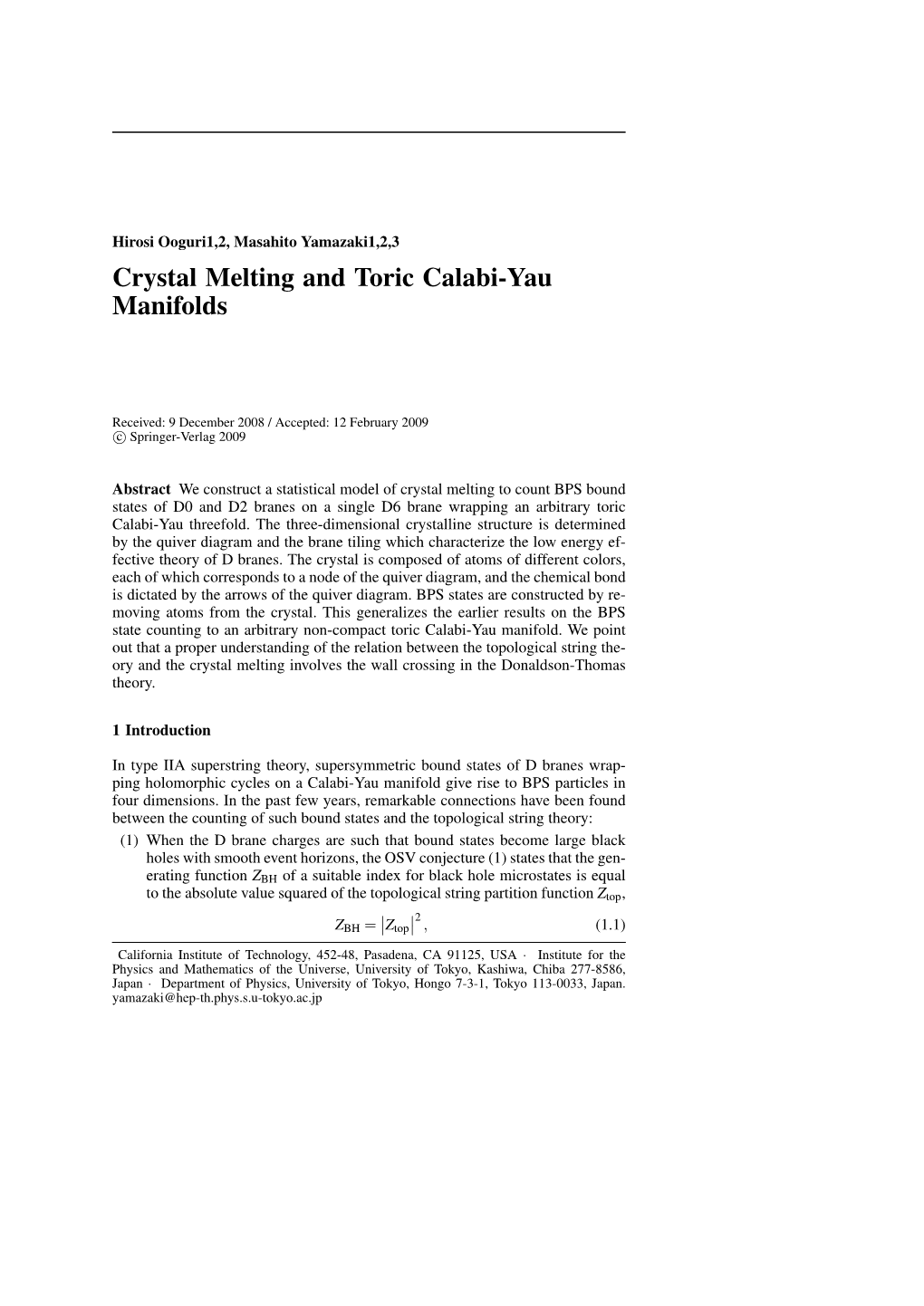 Crystal Melting and Toric Calabi-Yau Manifolds