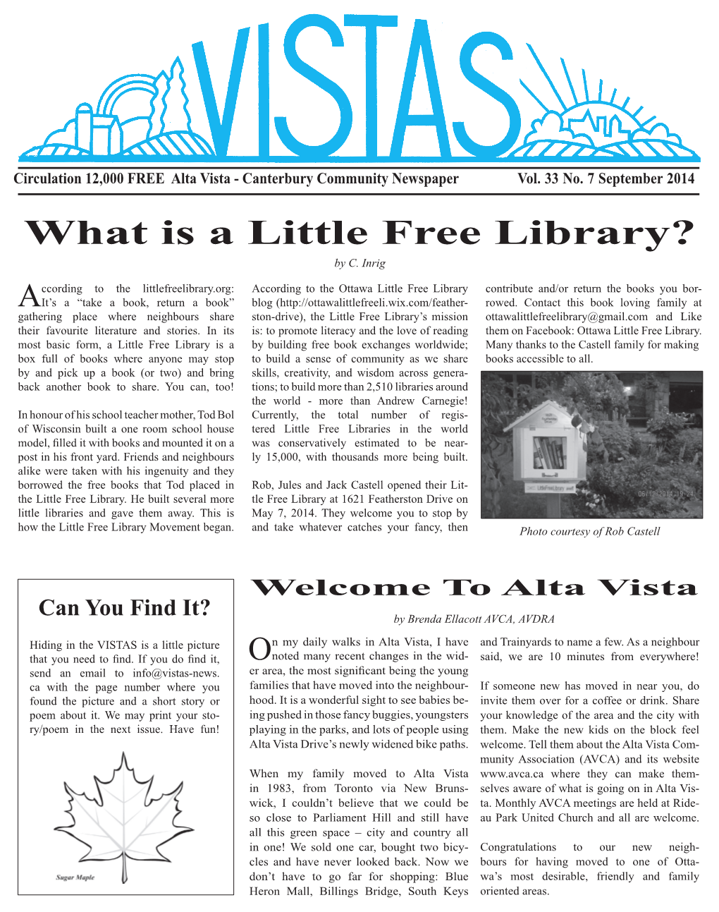 September 2014 What Is a Little Free Library? by C