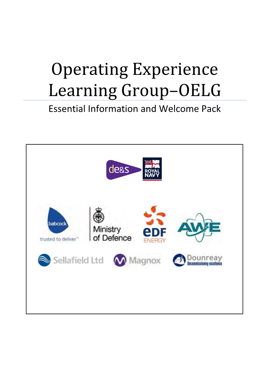 Operating Experience Learning Group –OELG