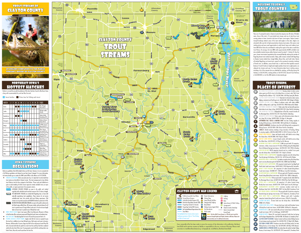 Trout Streams of Clayton County Map & Fishing Guide (2019)