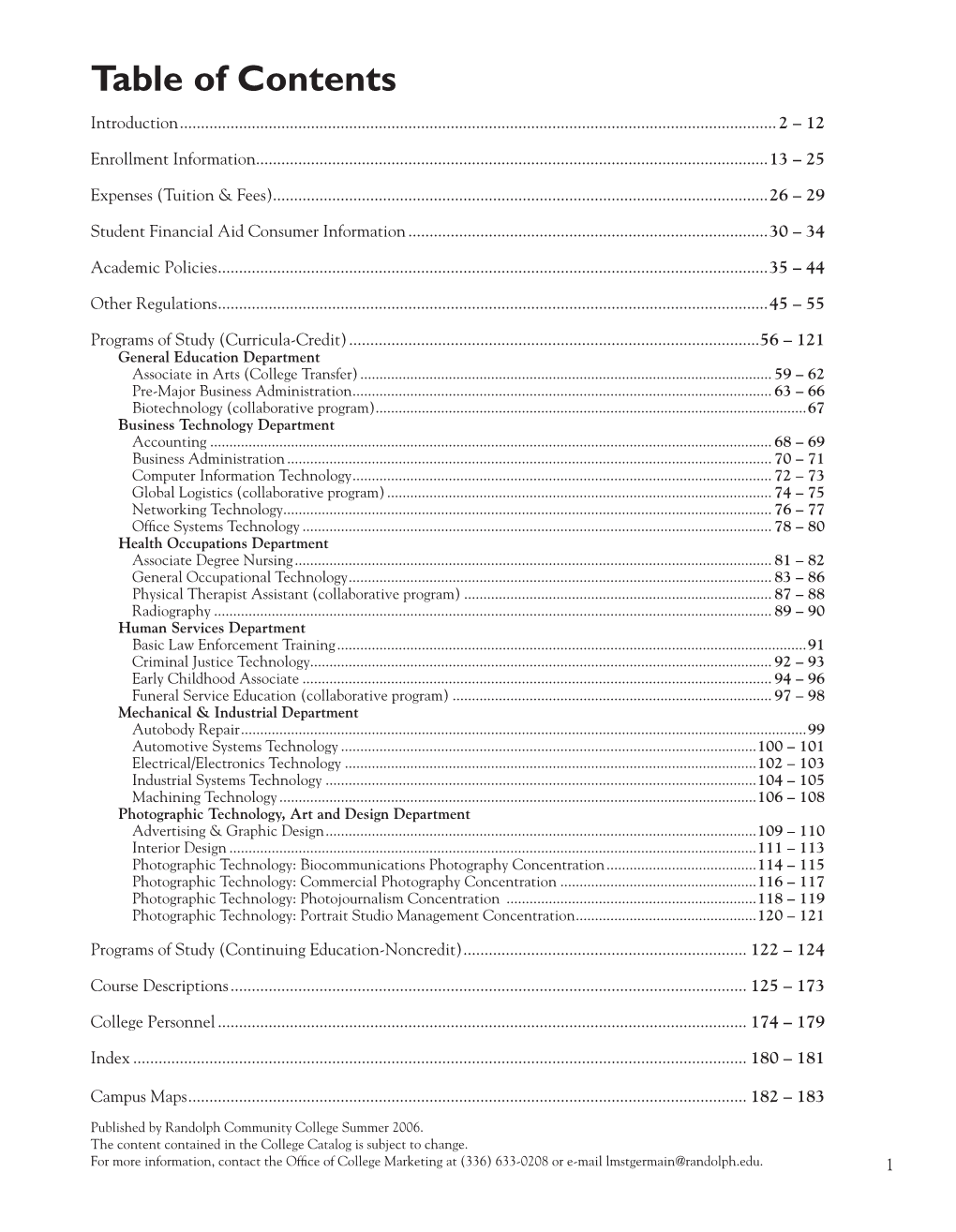 Table of Contents Introduction