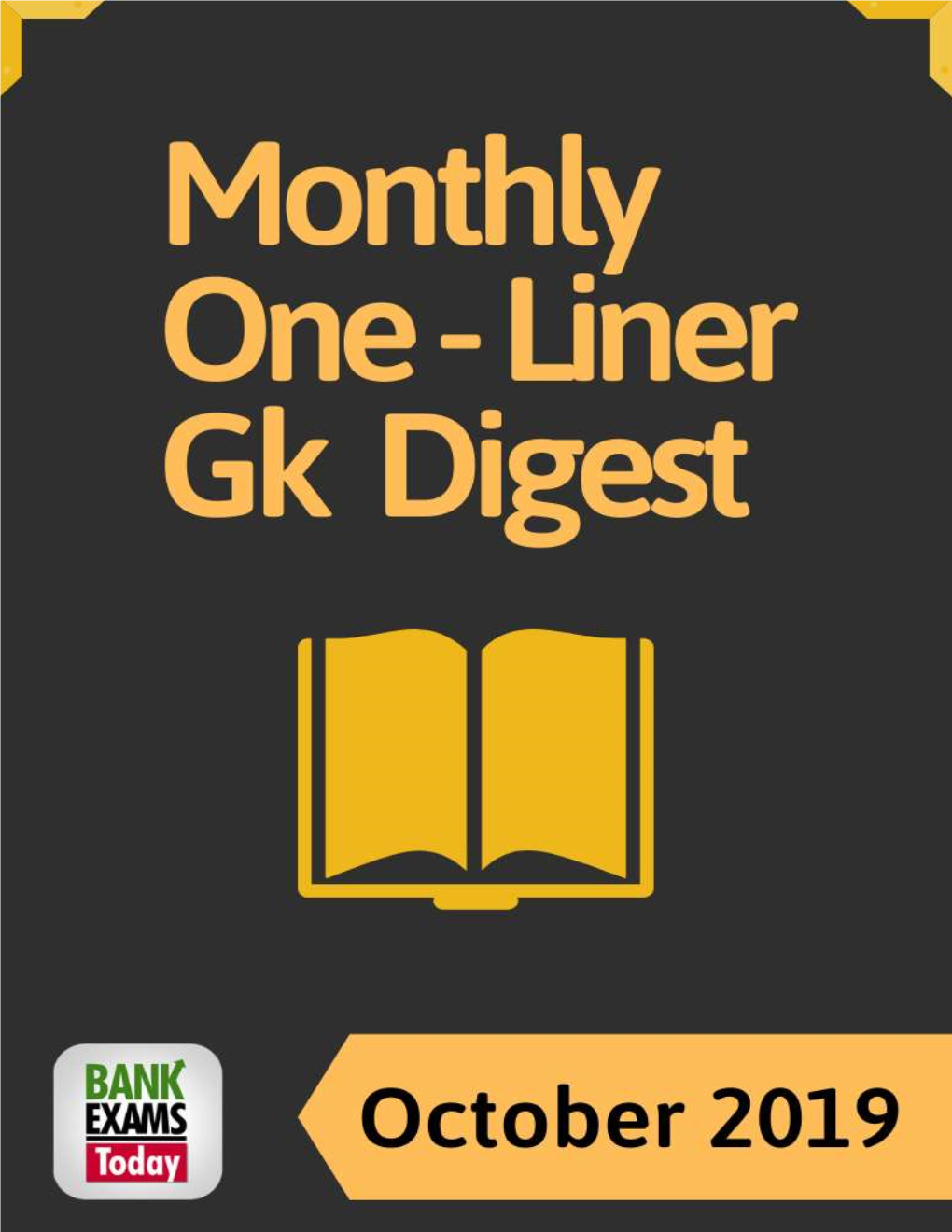 Monthly One-Liner Gk Digest- October 2019]