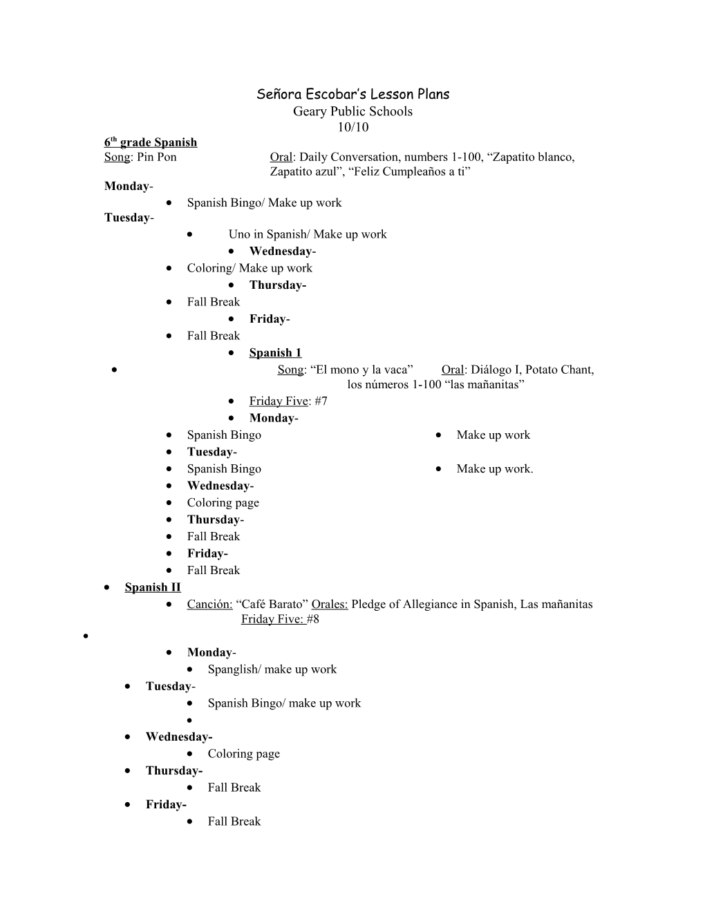 Señora Escobar S Lesson Plans s1