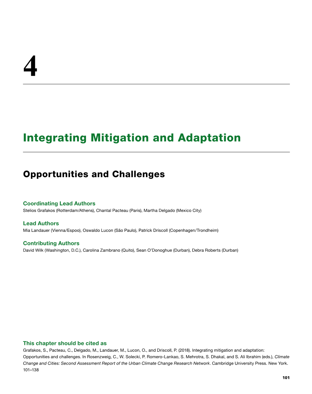 Integrating Mitigation and Adaptation