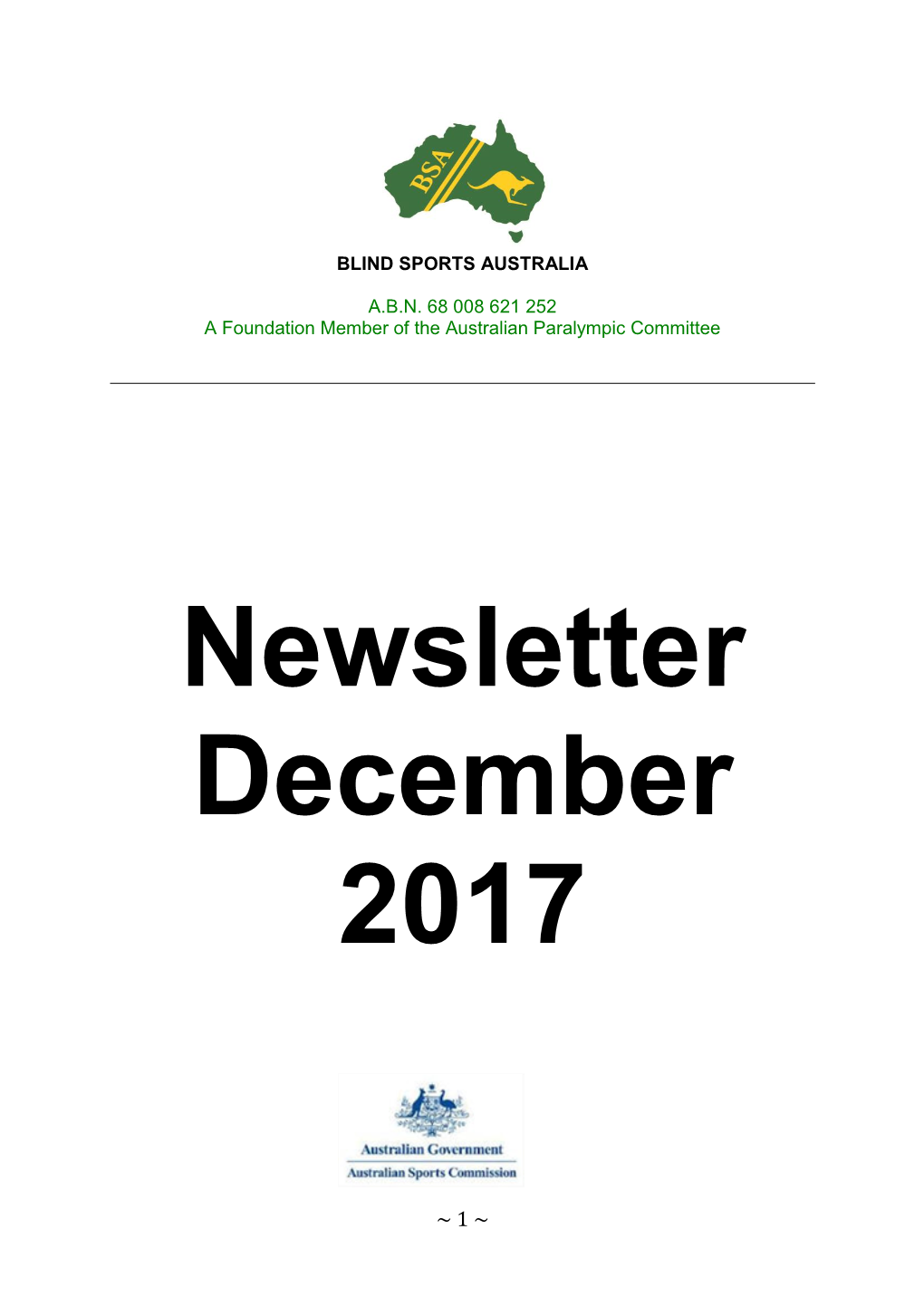 December 2017 Newsletter