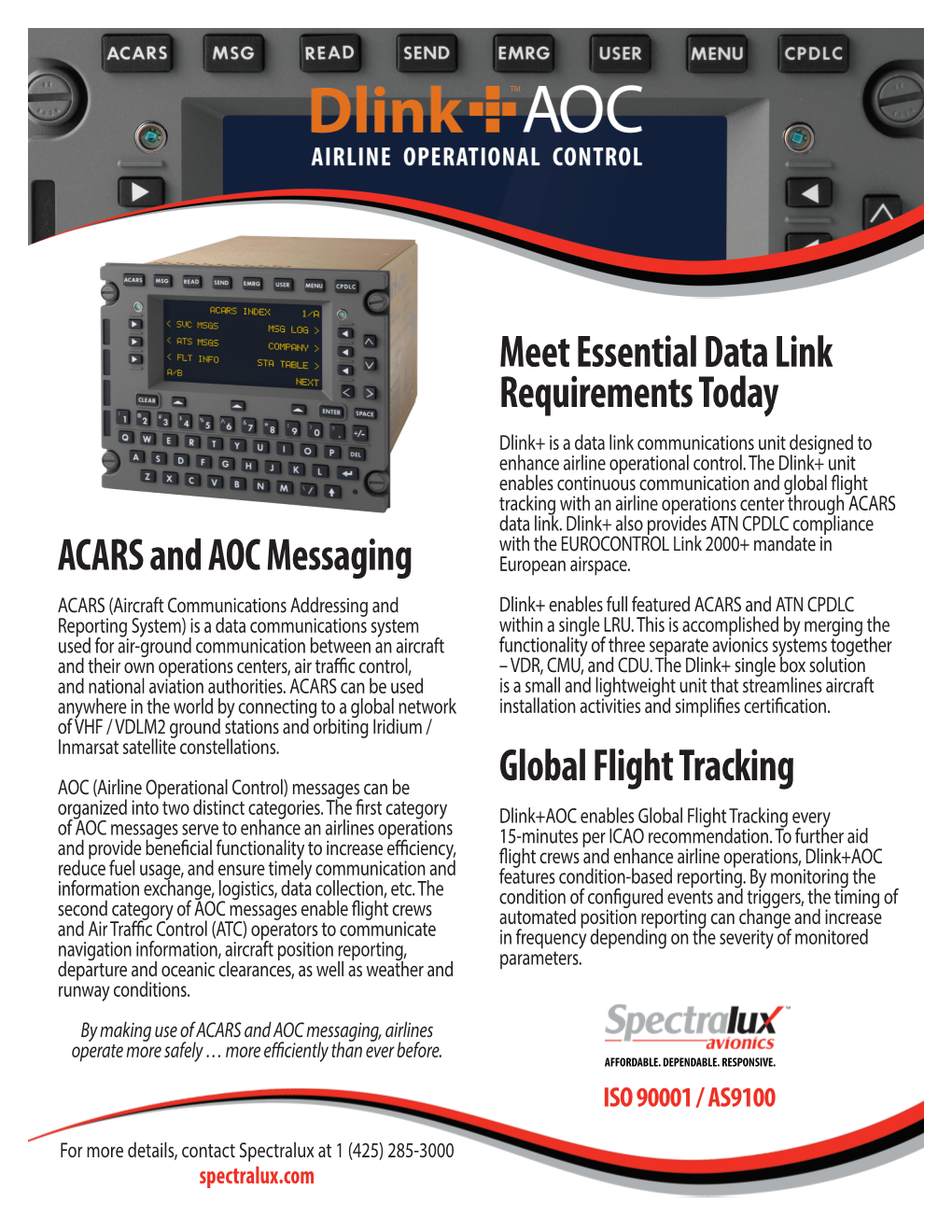 ACARS and AOC Messaging Meet Essential Data Link Requirements