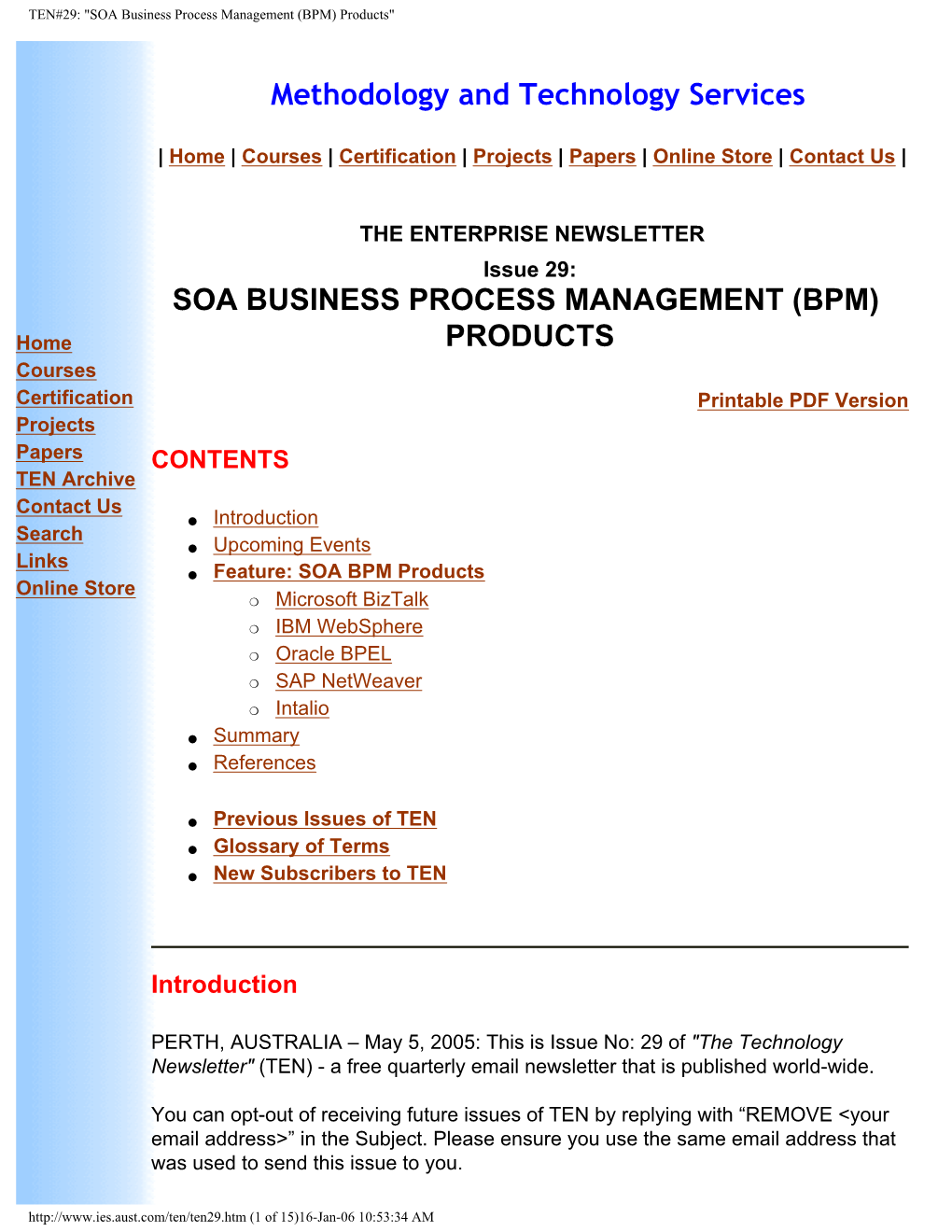 SOA Business Process Management (BPM) Products"