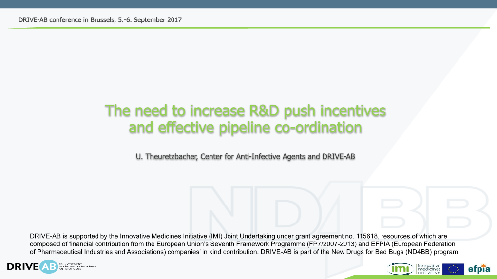 The Need to Increase R&D Push Incentives and Effective Pipeline Co-Ordination