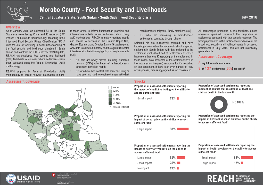 Morobo County - Food Security and Livelihoods Central Equatoria State, South Sudan - South Sudan Food Security Crisis July 2018