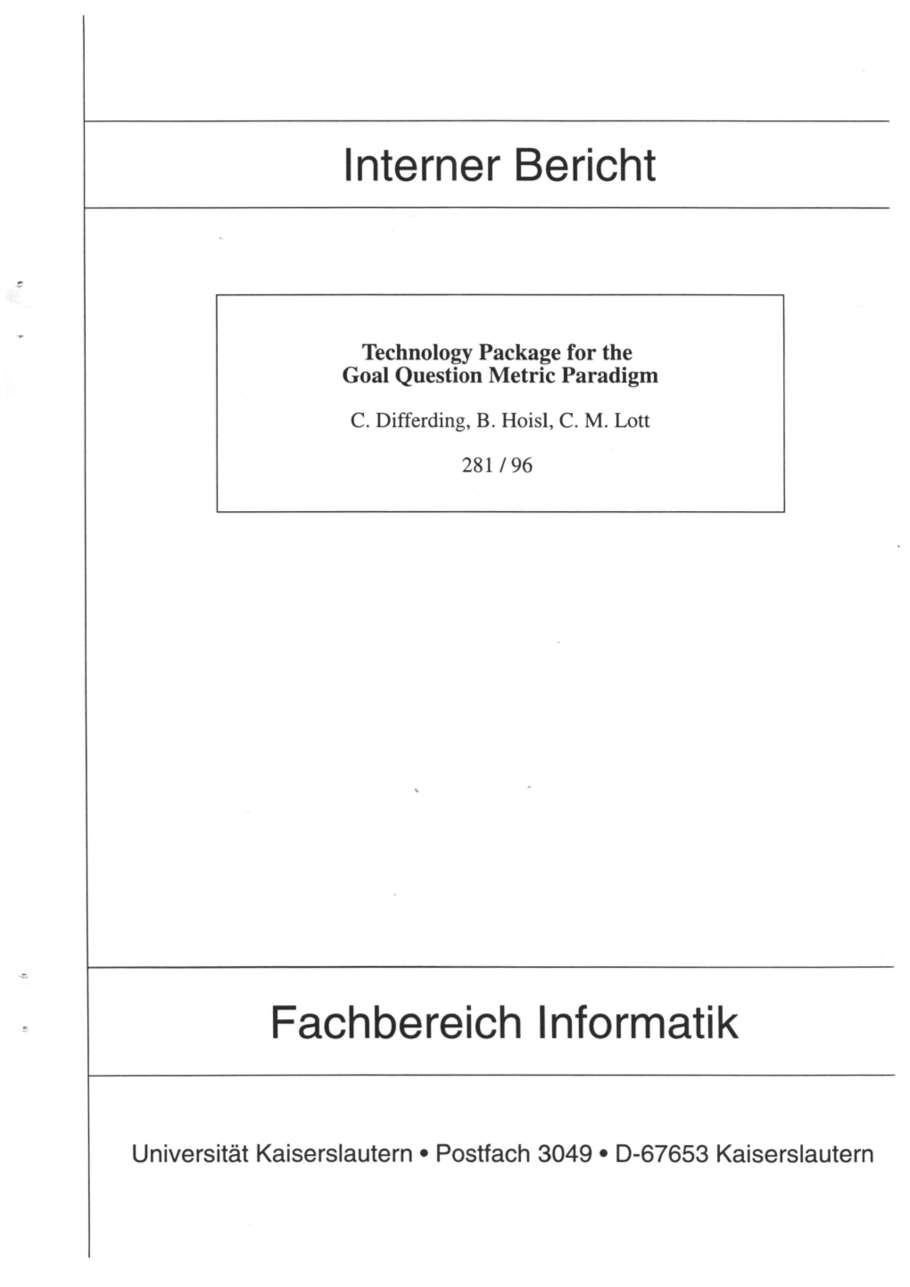 1 Nterner Bericht Fachbereich Informatik