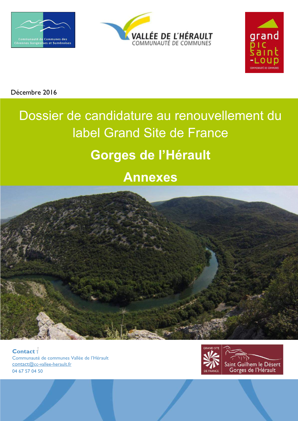 Dossier De Candidature Au Renouvellement Du Label Grand Site De France