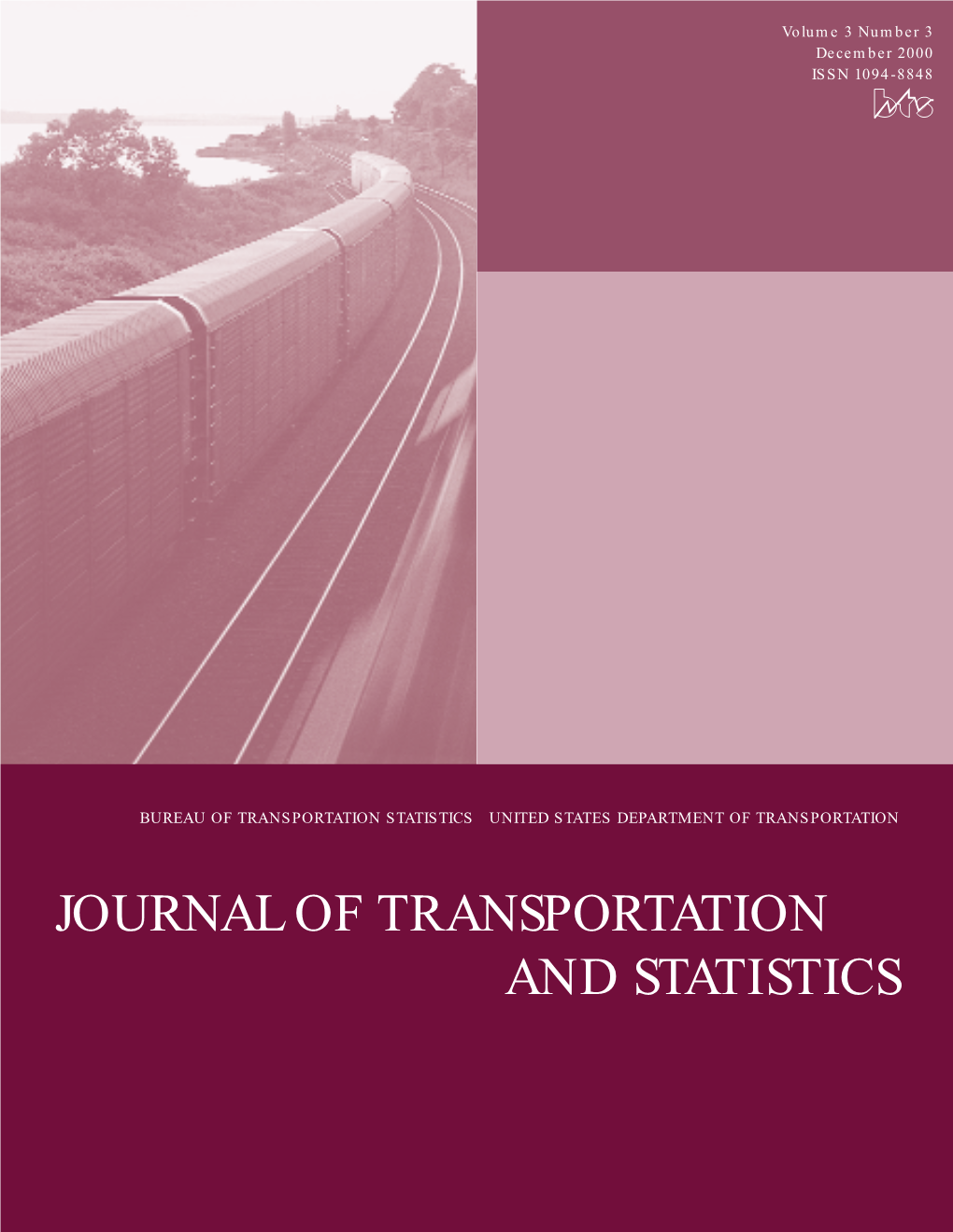 Journal of Transportation and Statistics Journal of Transportation and Statistics