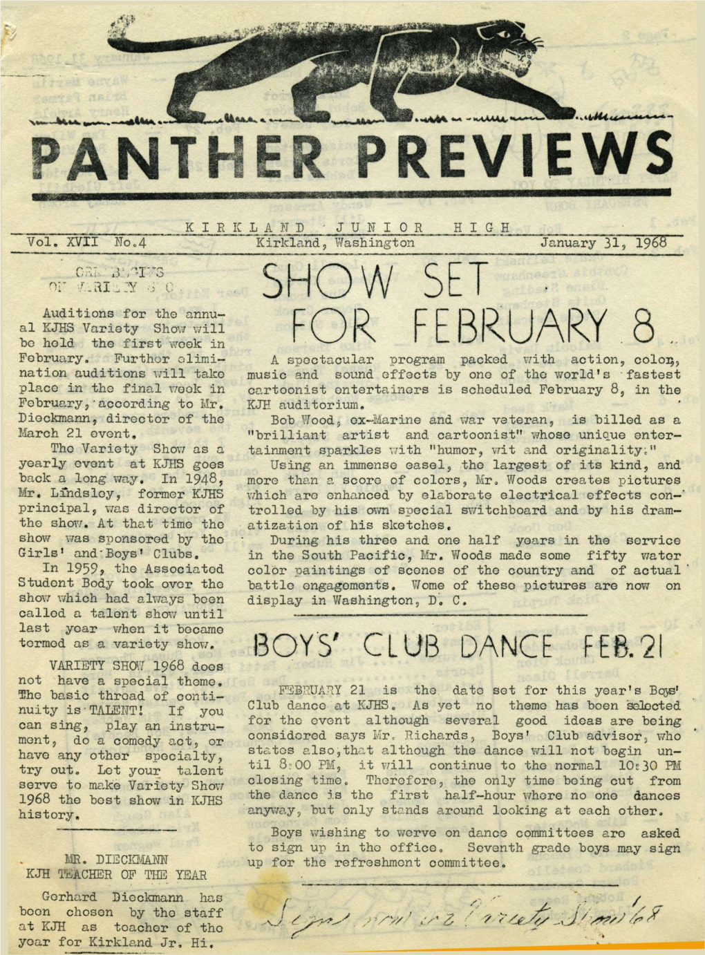 Panther Previews 1968 01 31