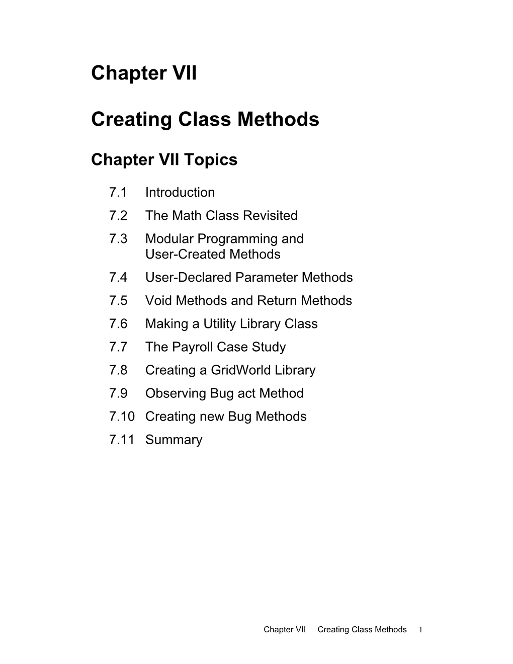 Creating Class Methods