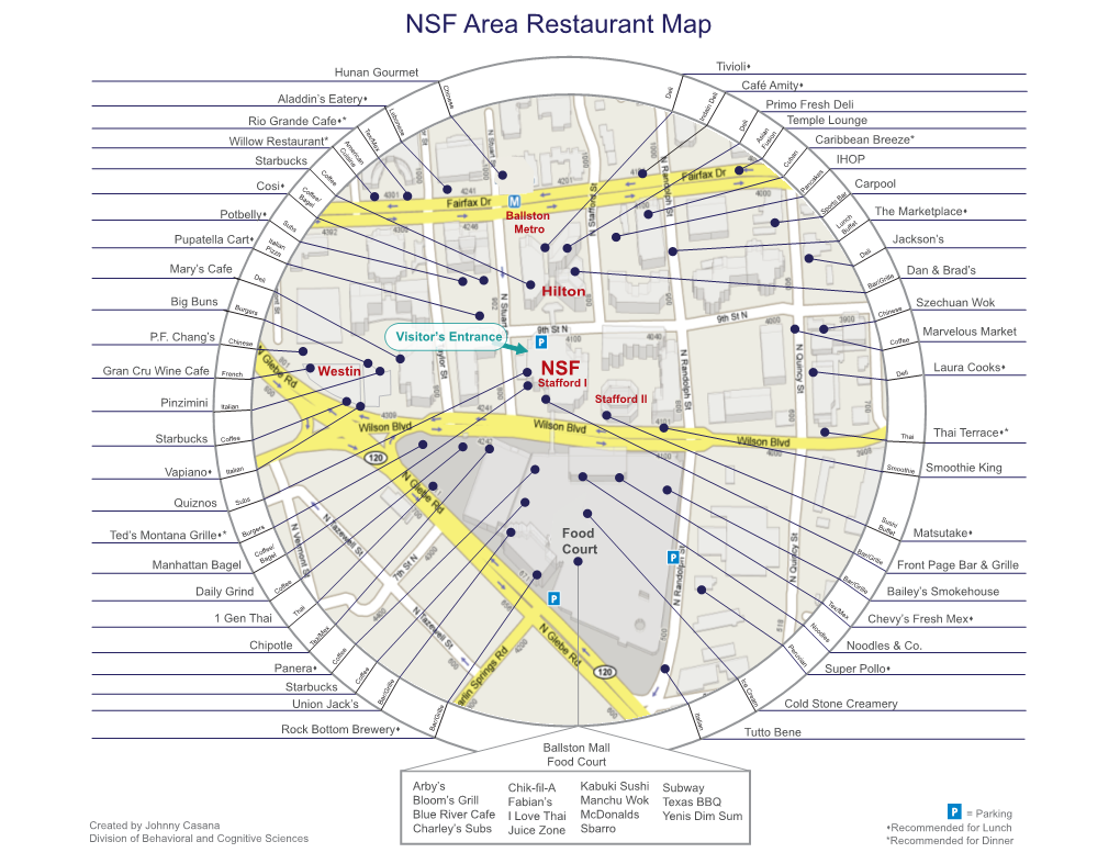 NSF Area Restauant Map 7-20-09