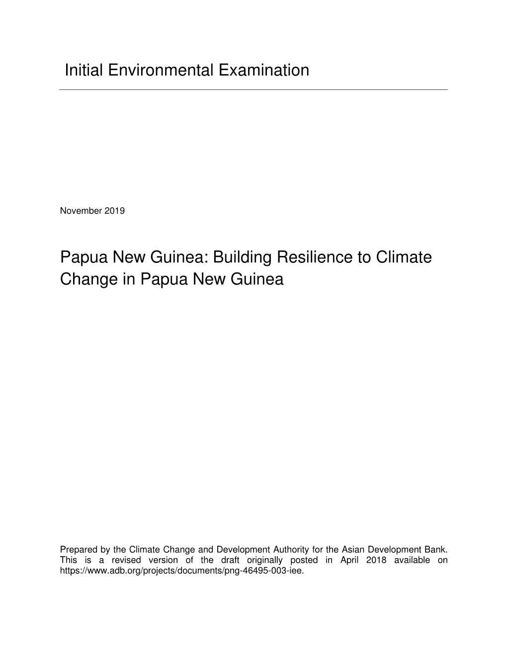 Building Resilience to Climate Change in Papua New Guinea