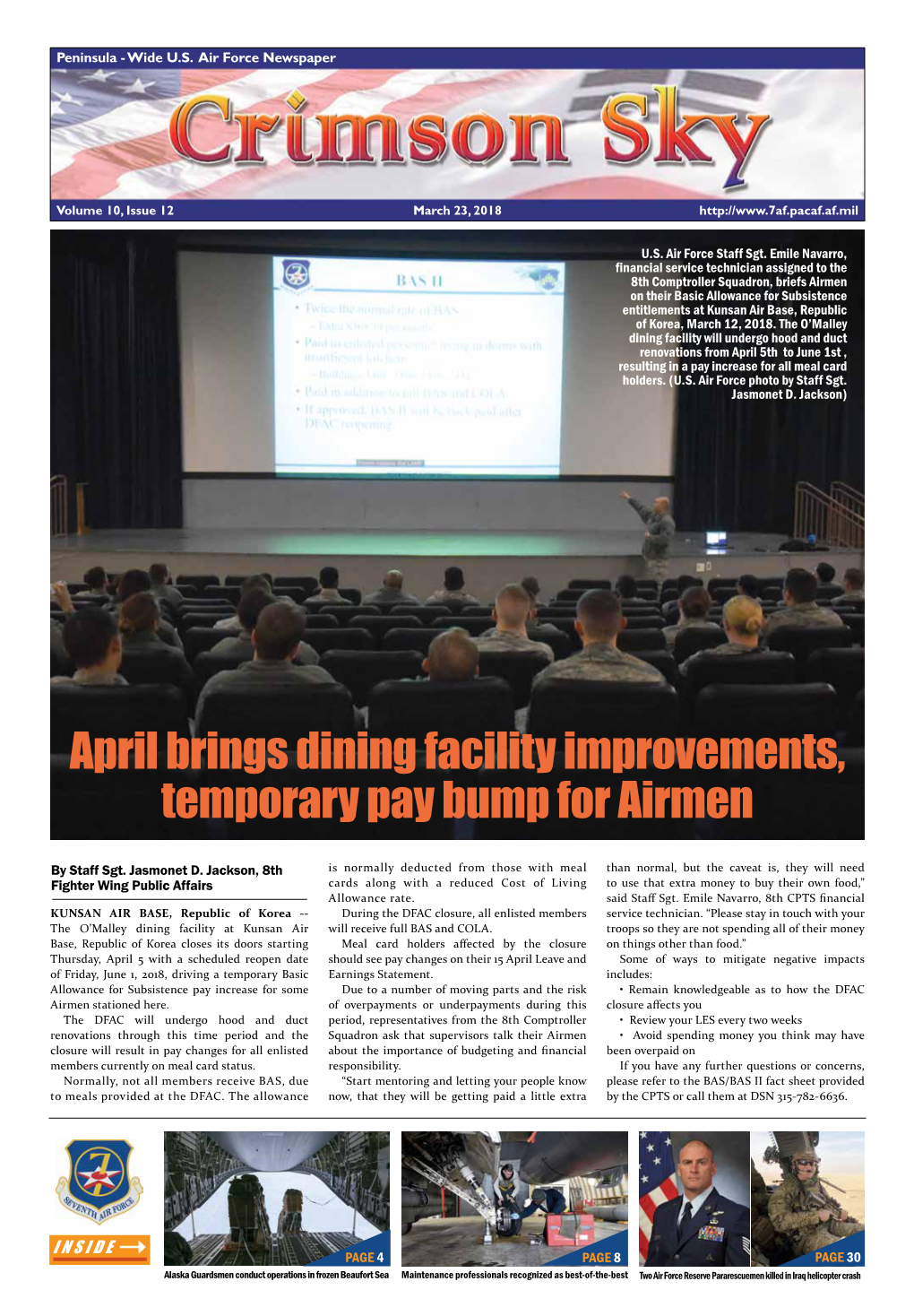 April Brings Dining Facility Improvements, Temporary Pay Bump for Airmen