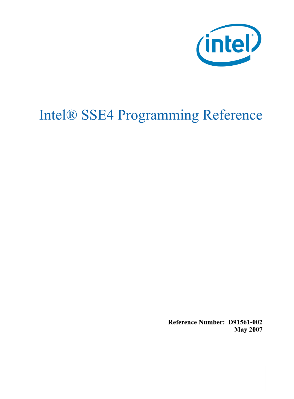 Intel® SSE4 Programming Reference