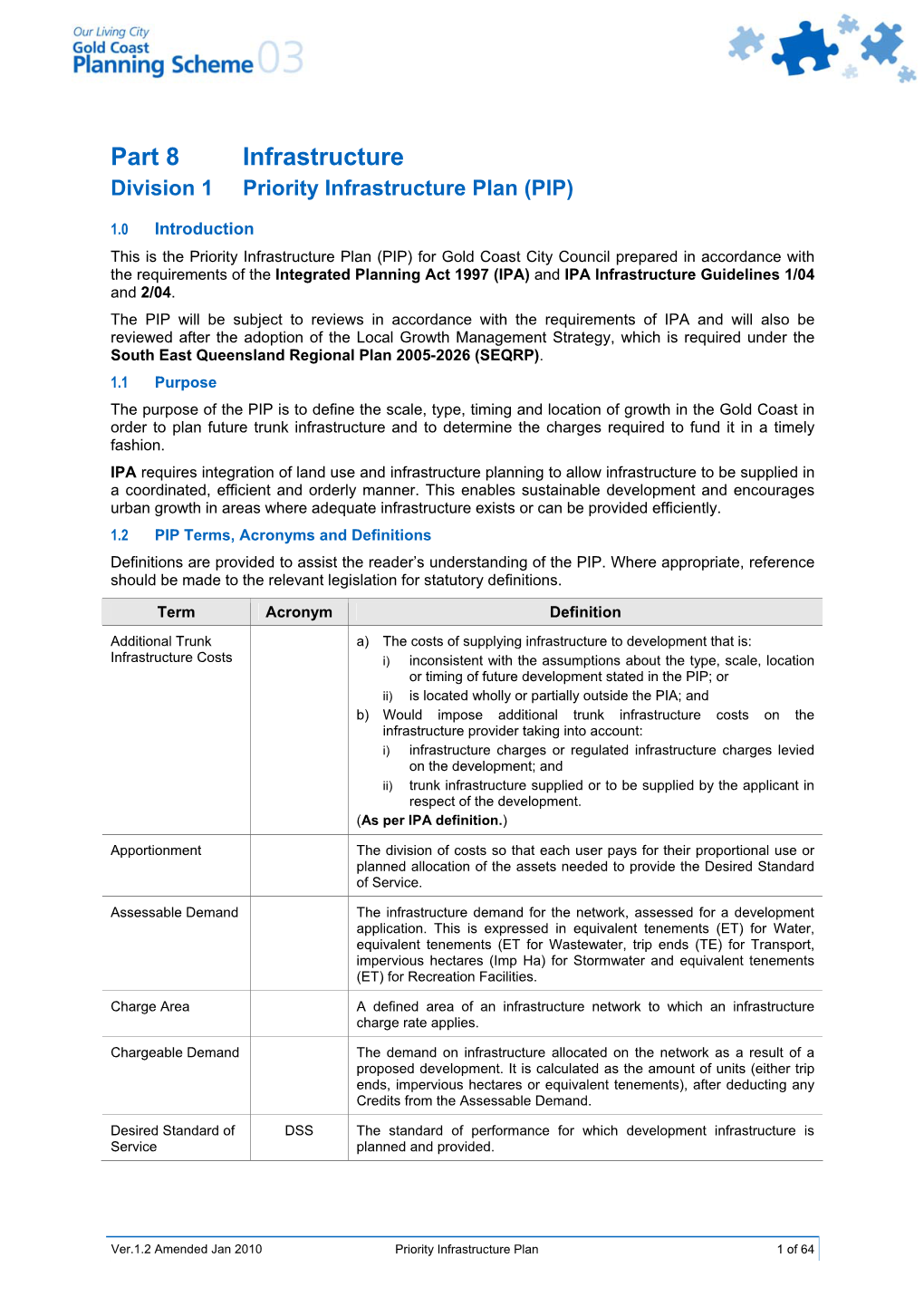 Priority Infrastructure Plan (PIP)