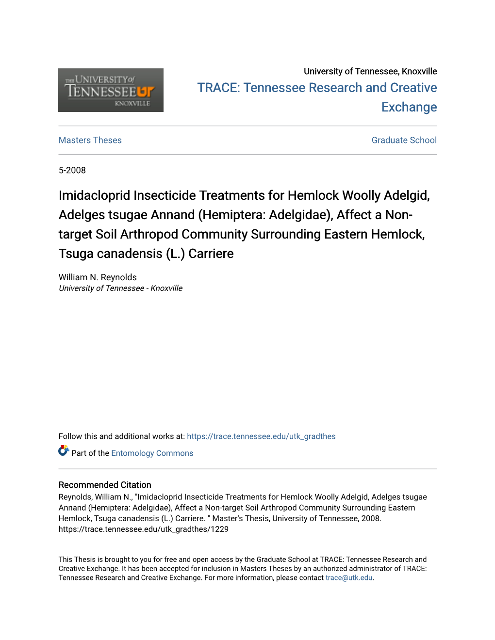 Imidacloprid Insecticide Treatments for Hemlock Woolly Adelgid, Adelges