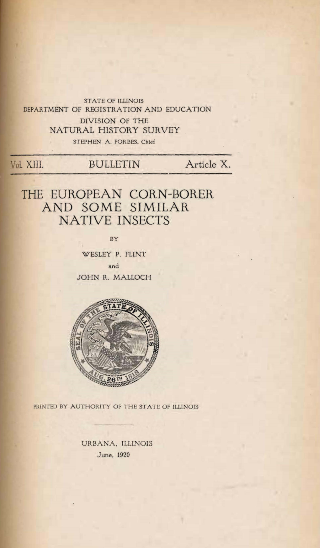 The European Corn-Borer and Some Similar Native Insects