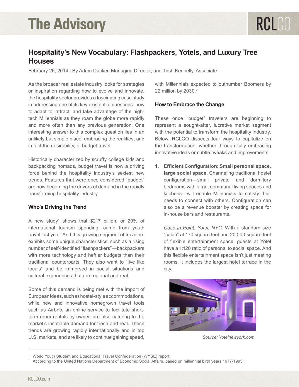 Hospitality's New Vocabulary: Flashpackers, Yotels, and Luxury