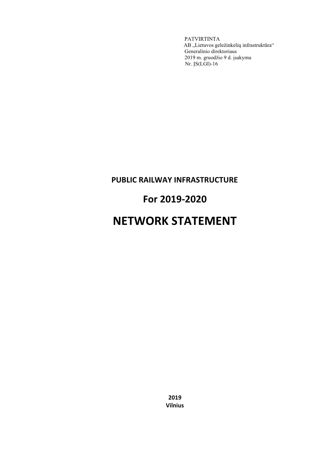 Network Statement