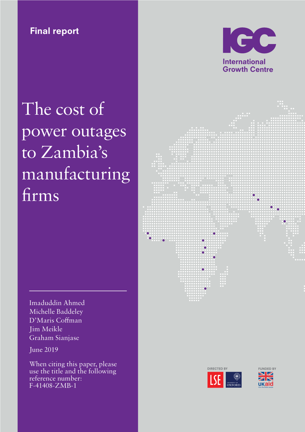 The Cost of Power Outages to Zambia's Manufacturing Firms