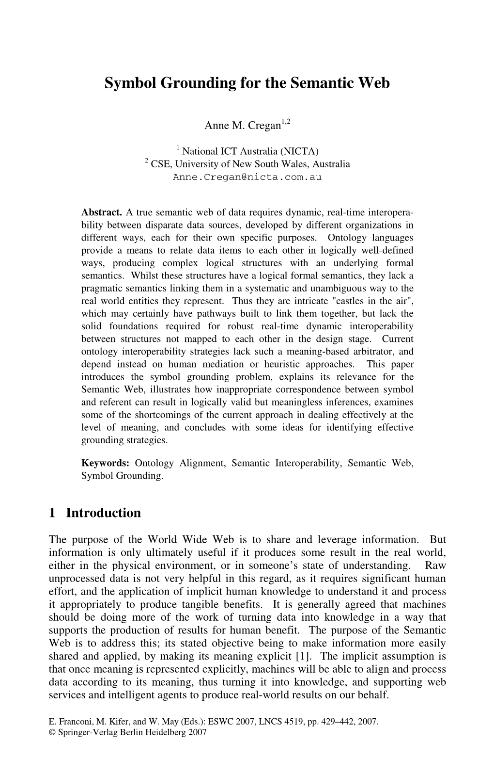 Symbol Grounding for the Semantic Web