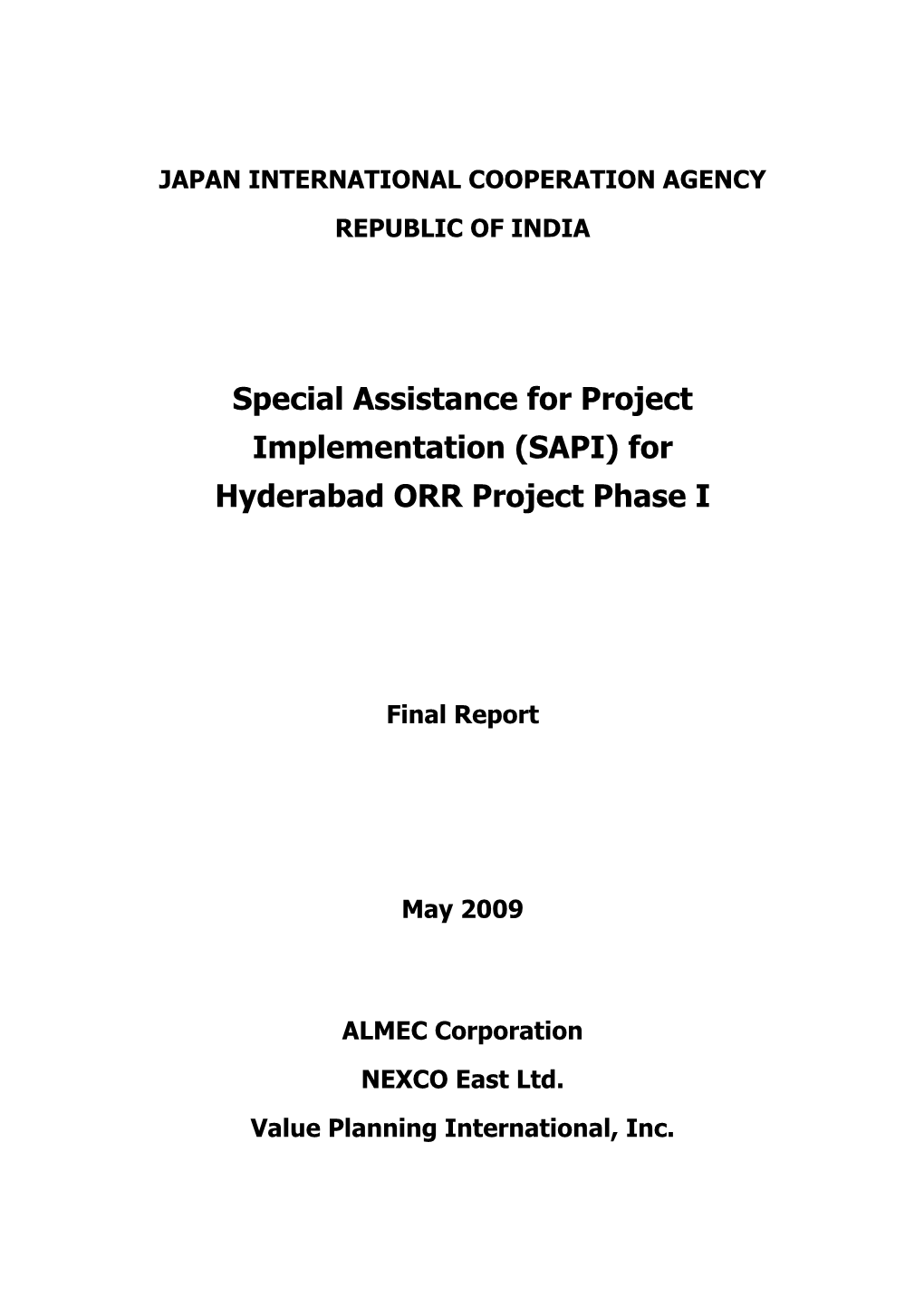 For Hyderabad ORR Project Phase I