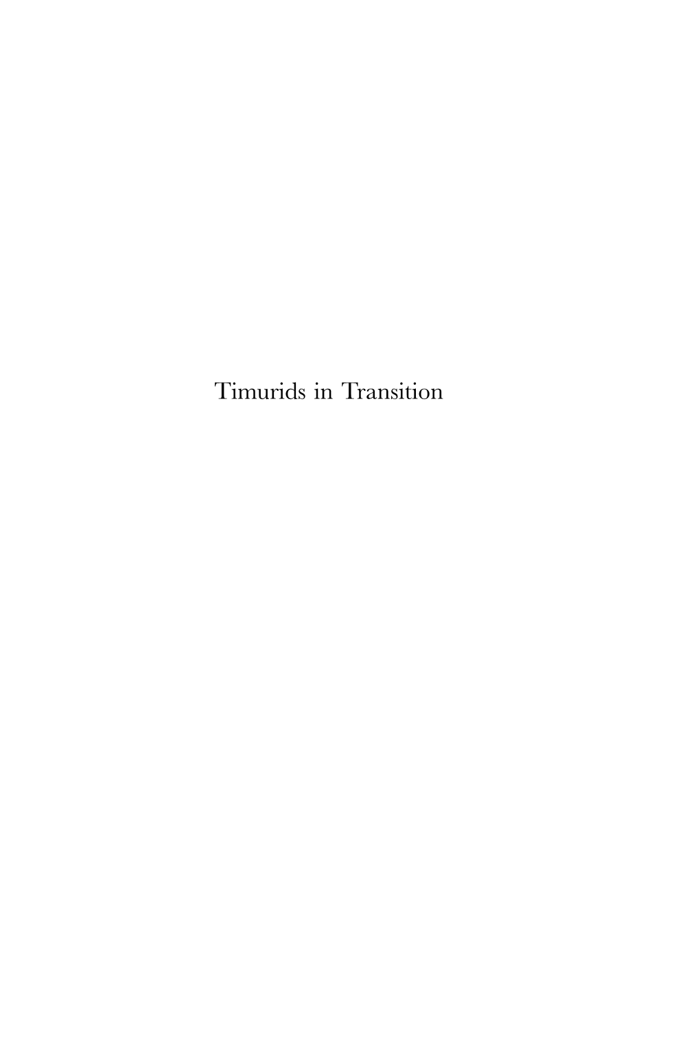 Timurids in Transition